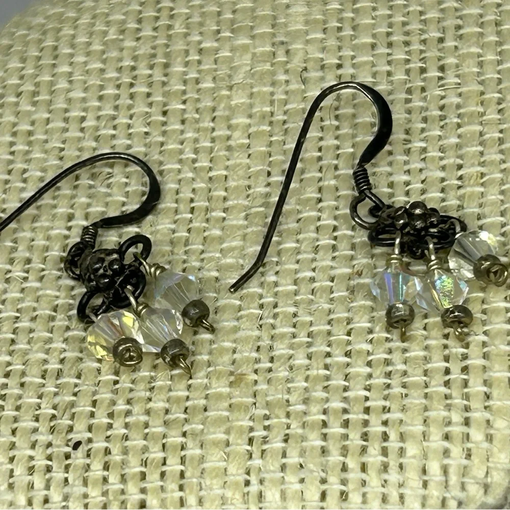 Vintage Clear Gemstones Necklace with Dainty‎ Earrings Victorian Classic
